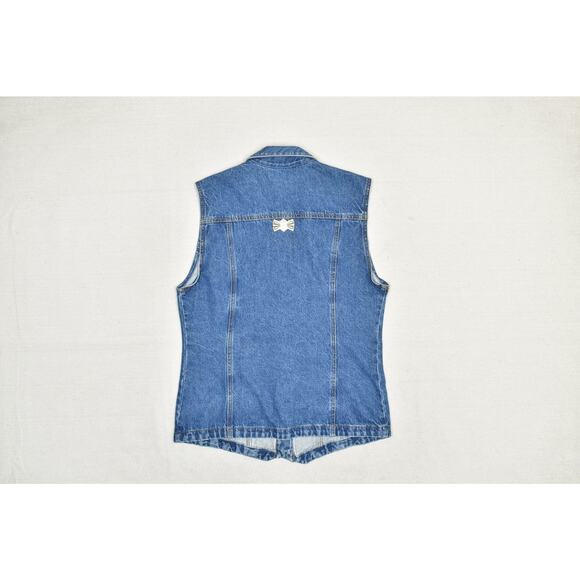 Vintage The Brass Menagerie Denim Vest Women's Regular Size S Embellished - Picture 4 of 8